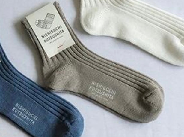 Linen ribbed sock from Japan