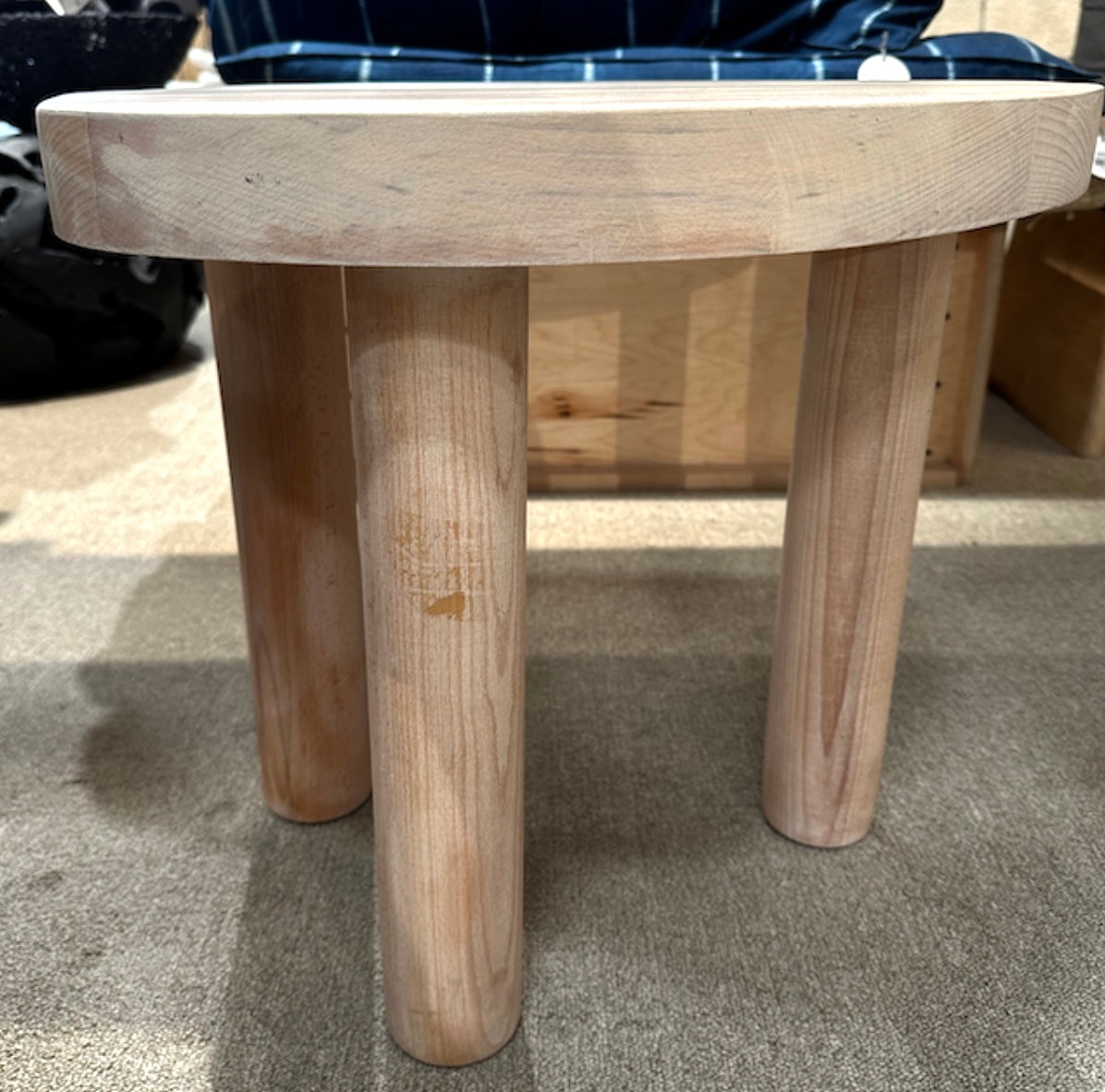 3 legged modern beechwood side table