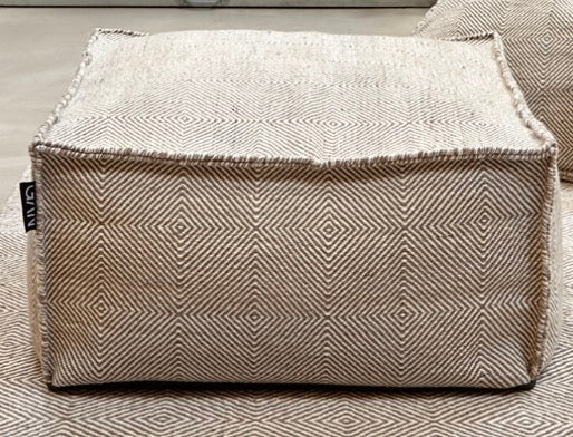 Gan Sail Wool Ottoman 29'' x 29'' x 14'' taupe wool