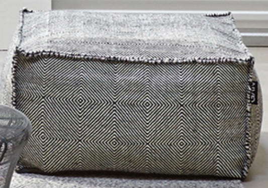 Gan Sail Ottoman by Hector Serrano in Black-cream 29"x29"x14"