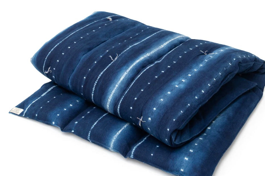 26 x 54 kapok overlay cushion -indigo