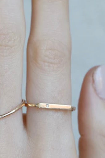 SIZE 6 1mm White Diamond Ring