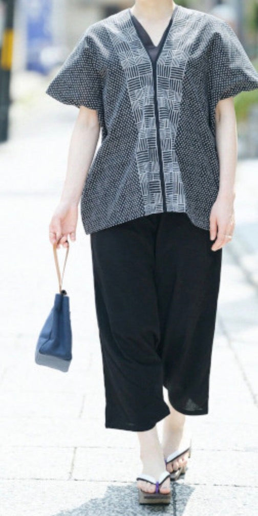 V-Square top-Chimizi Cotton from Kyoto