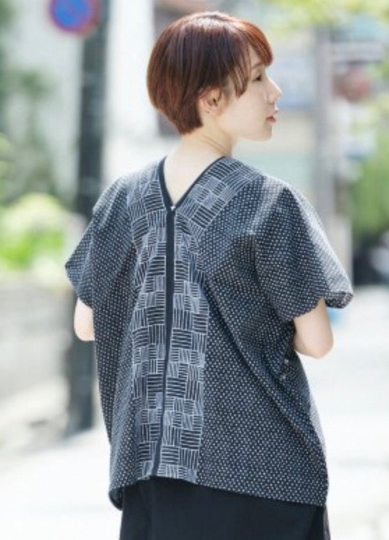 V-Square top-Chimizi Cotton from Kyoto