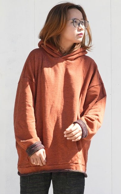 Tamaki Niime Dub Dub Pocket reversible hoodie in organic cotton from Japan