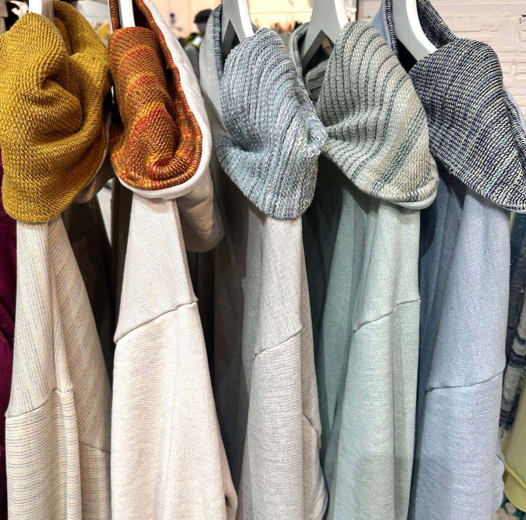 Tamaki Niime Dub Dub Pocket reversible hoodie in organic cotton from Japan