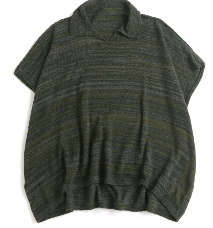 Knit Drape Polo top from Tamaki Niime