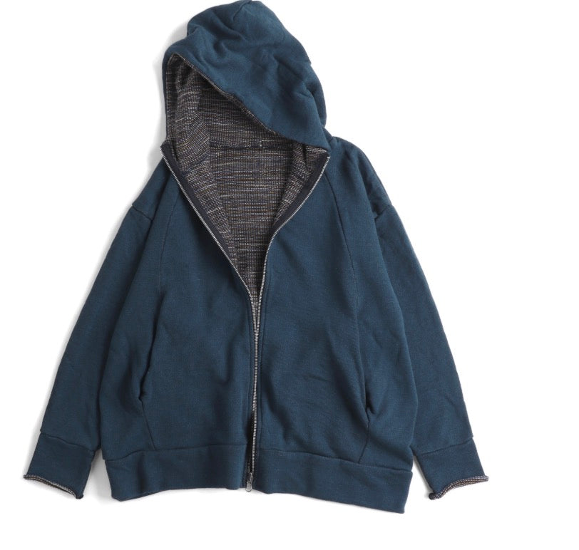 zip parka hoodie organic gender free cotton from Japan
