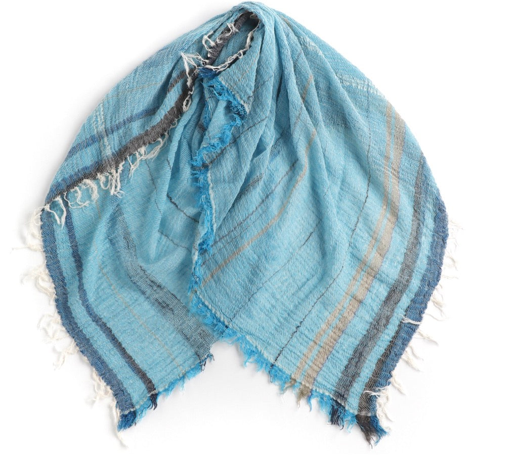 Roots Cotton Square Shawl from Tamaki Niime Japan  43'' square