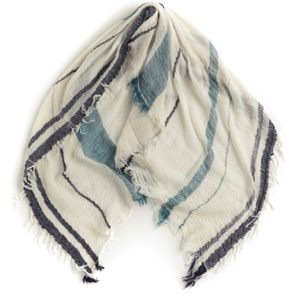 Roots Cotton Square Shawl from Tamaki Niime Japan  43'' square