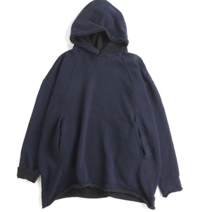 Tamaki Niime Dub Dub Pocket reversible hoodie in organic cotton from Japan