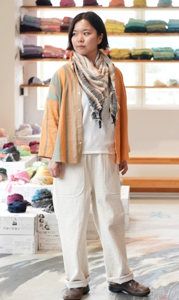 Roots Cotton Square Shawl from Tamaki Niime Japan  43'' square