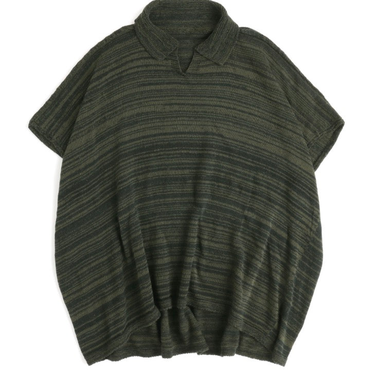 Knit Drape Polo top from Tamaki Niime