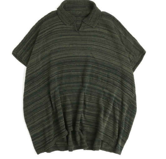 Knit Drape Polo top from Tamaki Niime