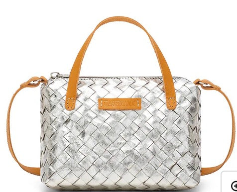 gemmima crossbody tote in woven paper