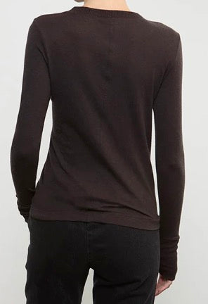 Enza Costa Crew Neck Cotton-Cashmere Easy Cuff Long Sleeve Knit