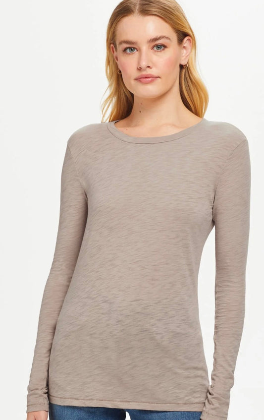 Goldie Lewinter Slub Cotton Long Sleeve Classic Crew Tee