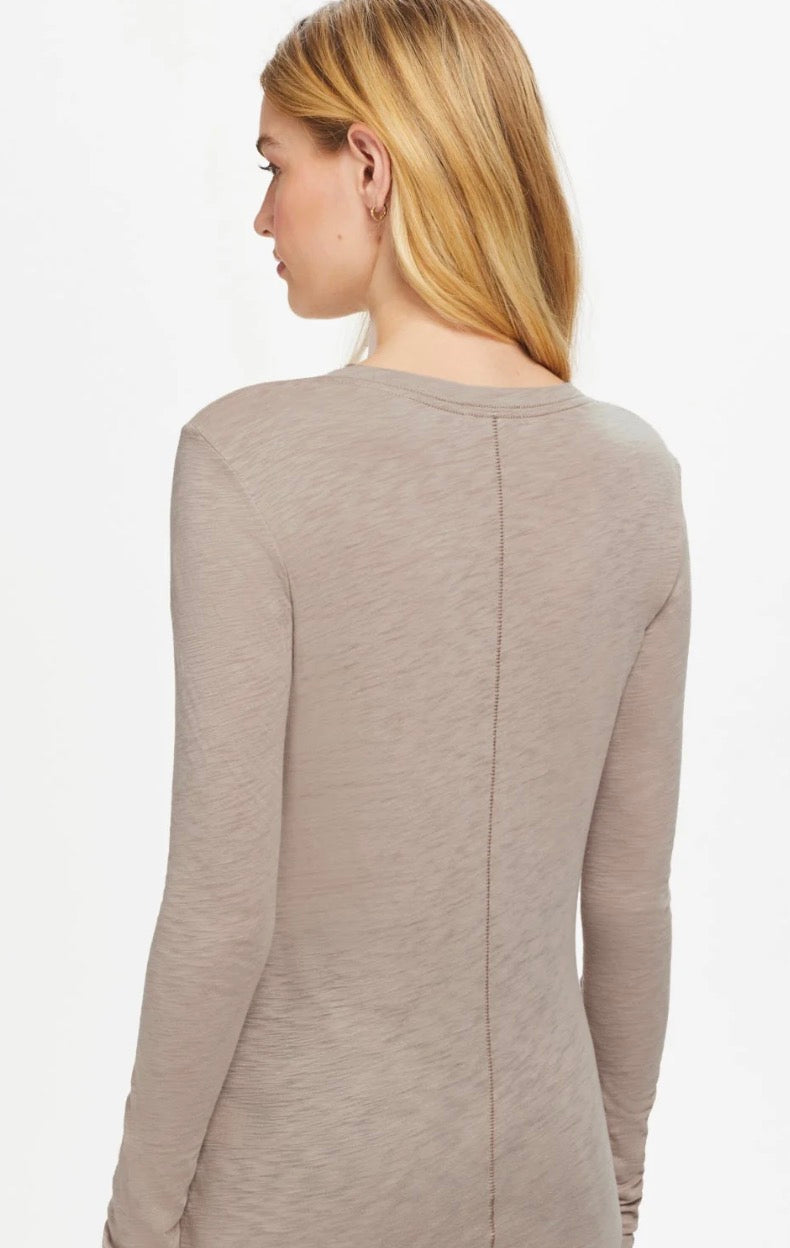 Goldie Lewinter Slub Cotton Long Sleeve Classic Crew Tee