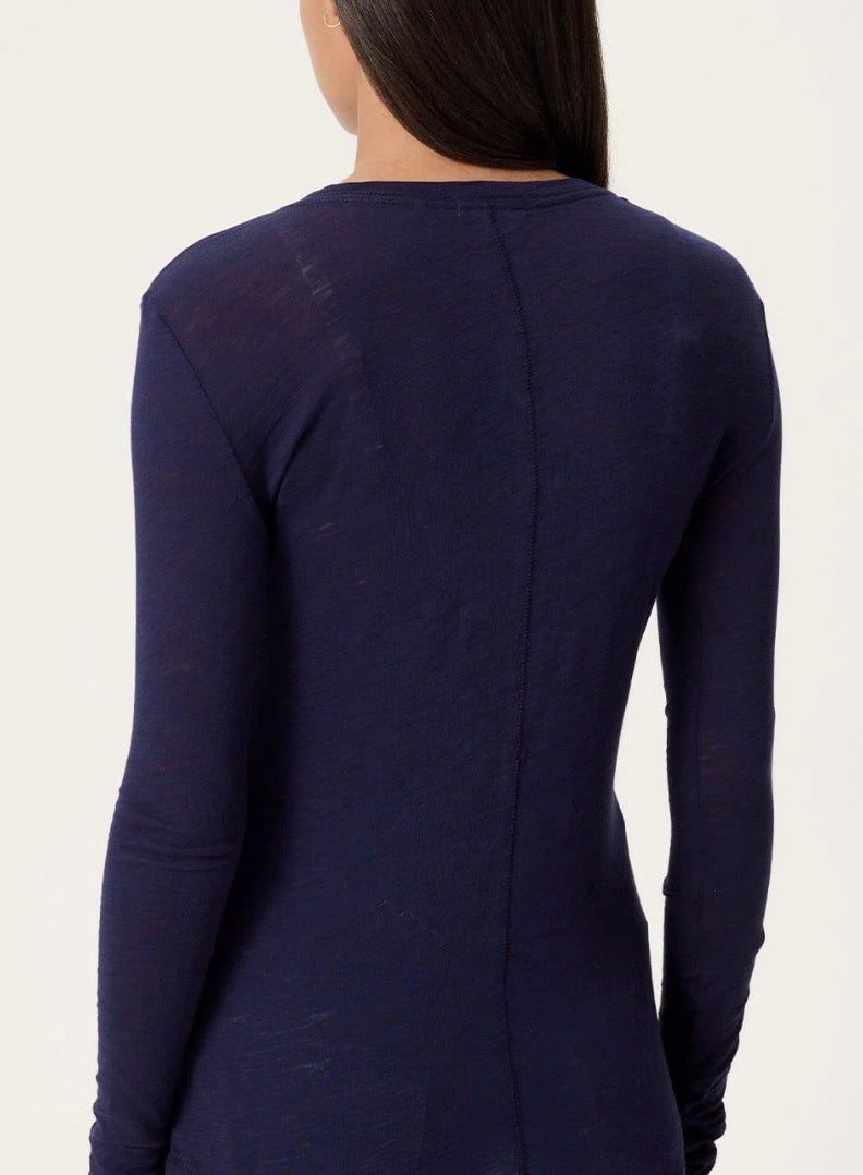 Goldie Lewinter Slub Cotton Long Sleeve Classic Crew Tee