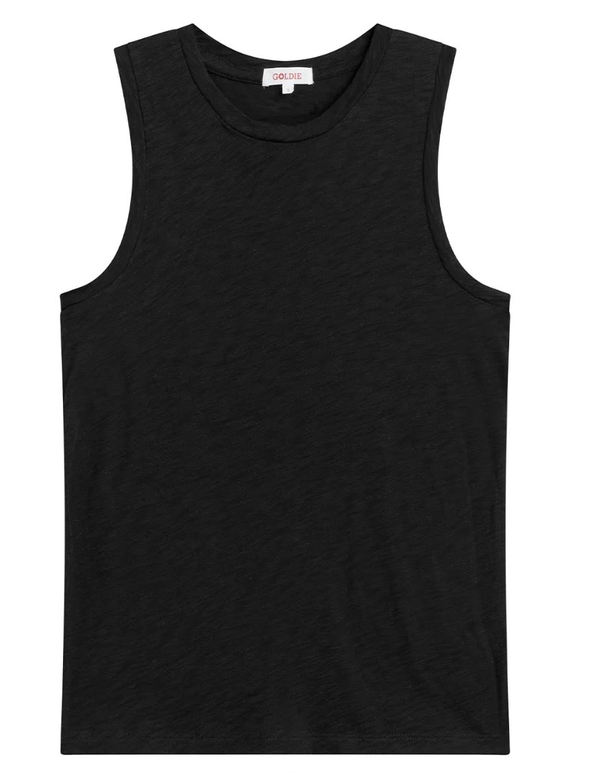Goldie Lewinter Slub Cotton Classic Crew Knit Tank
