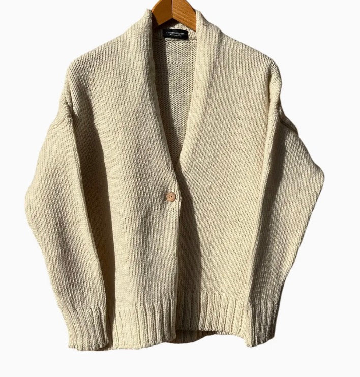 CECILIA SÖRENSEN Artisan Undyed Wool Cardigan