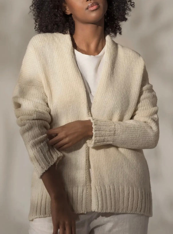 CECILIA SÖRENSEN Artisan Undyed Wool Cardigan