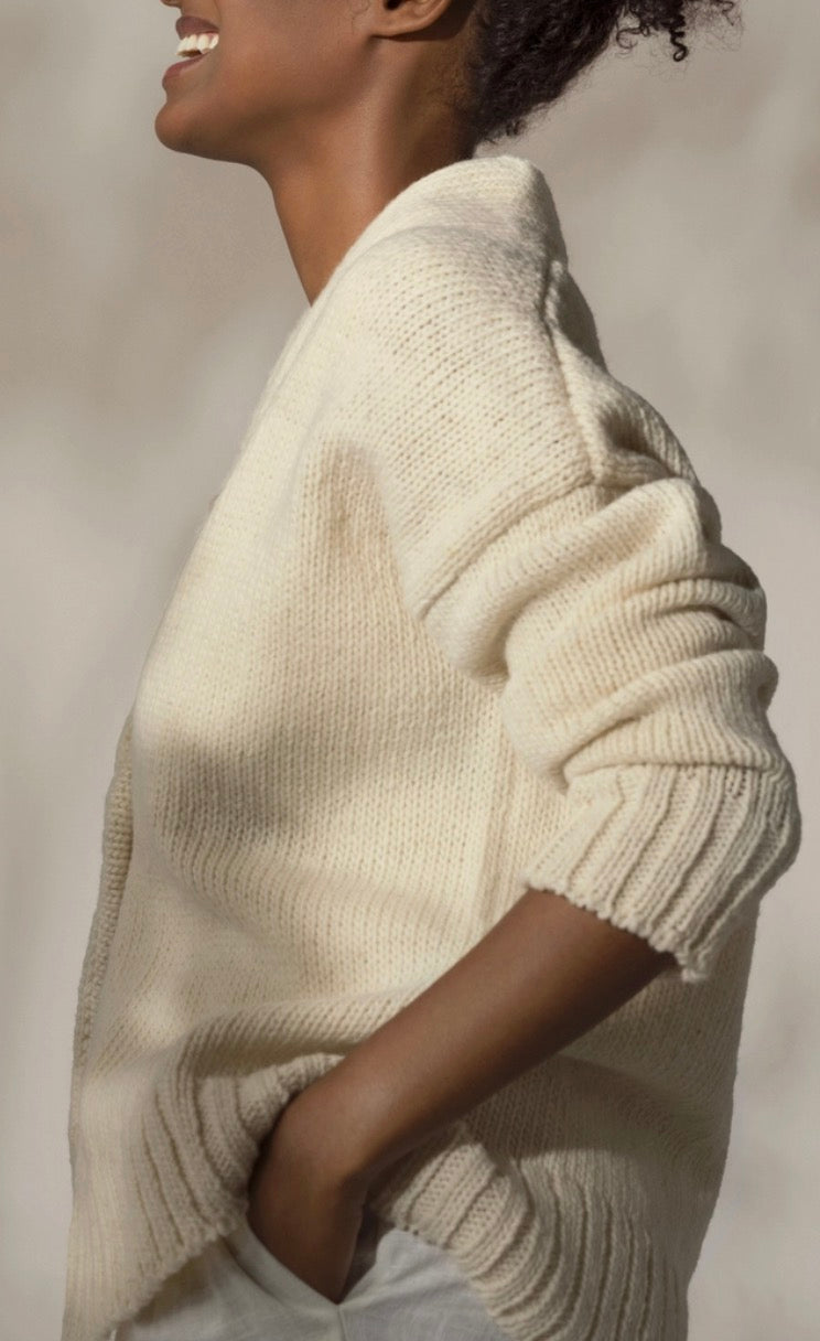 CECILIA SÖRENSEN Artisan Undyed Wool Cardigan