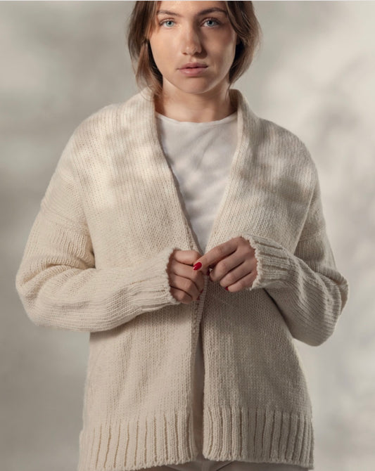 CECILIA SÖRENSEN Artisan Undyed Wool Cardigan