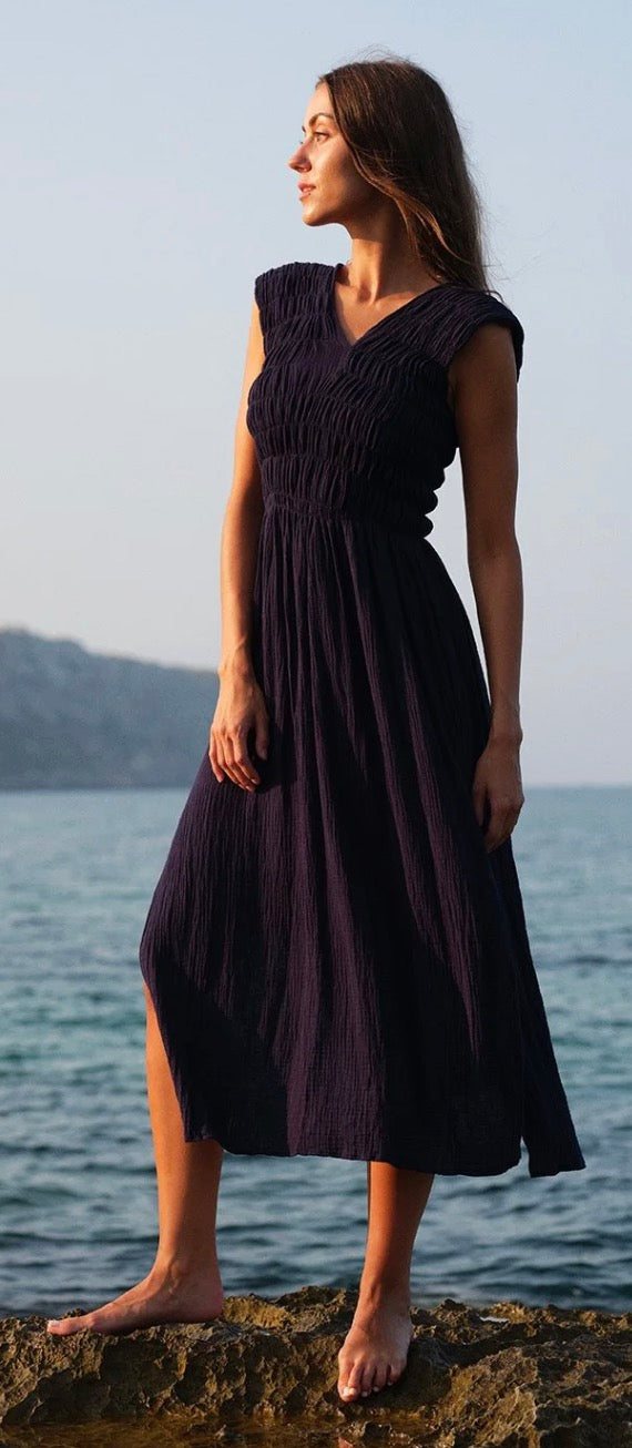 albazer khaki organic cotton dress