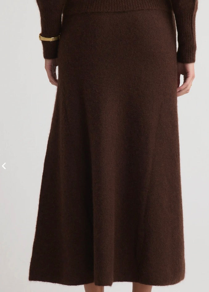 W Cashmere-Silk Blend Isla Midi Skirt