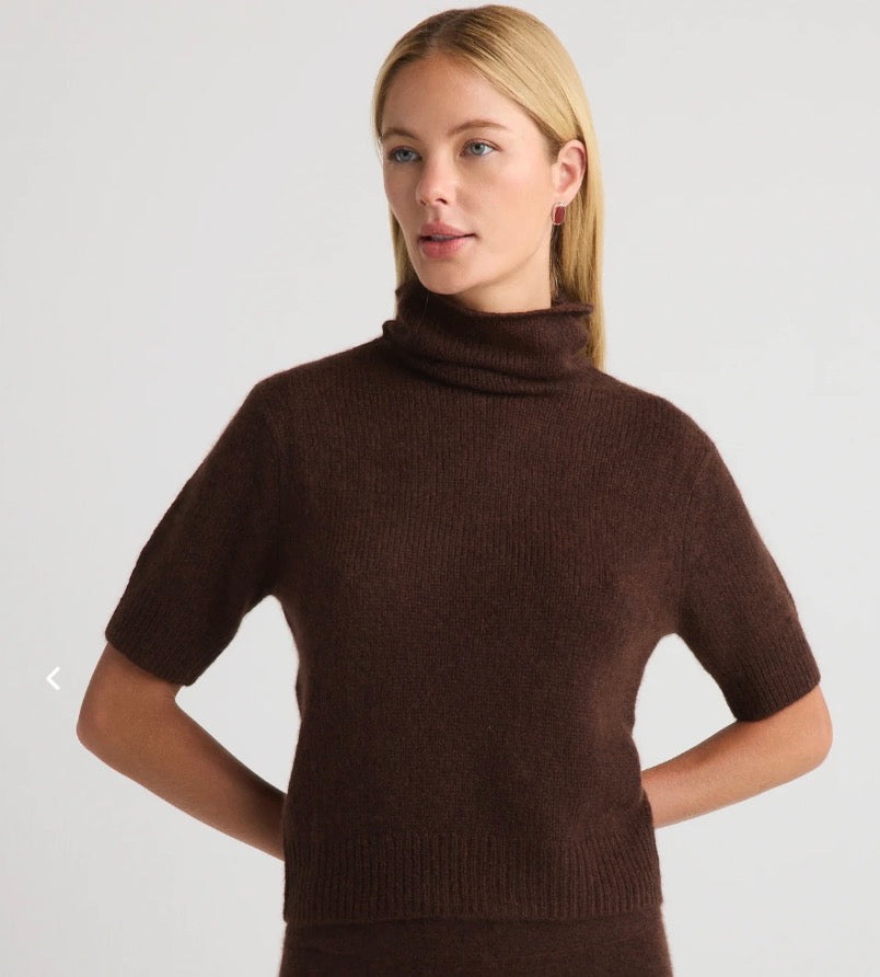 W Cahsmere-Silk Tansy Mock Neck Sweater Top