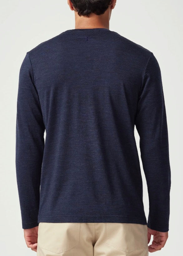 Merino Mountainsilk Long Sleeve from New Zealand-Deep Navy