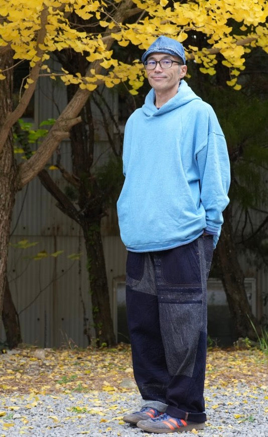 Tamaki Niime Dub Dub Pocket reversible hoodie in organic cotton from Japan