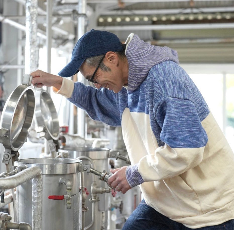 Tamaki Niime Dub Dub Pocket reversible hoodie in organic cotton from Japan