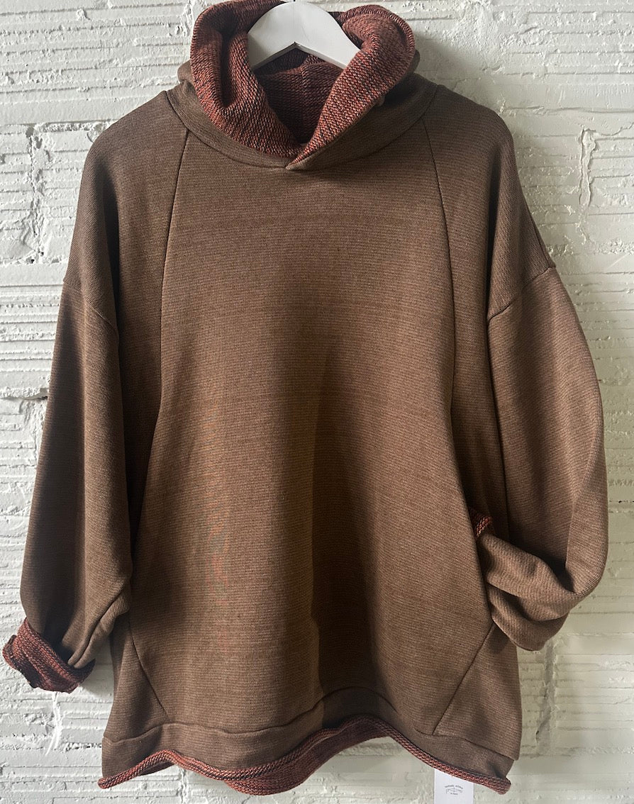 Tamaki Niime Dub Dub Pocket reversible hoodie in organic cotton from Japan