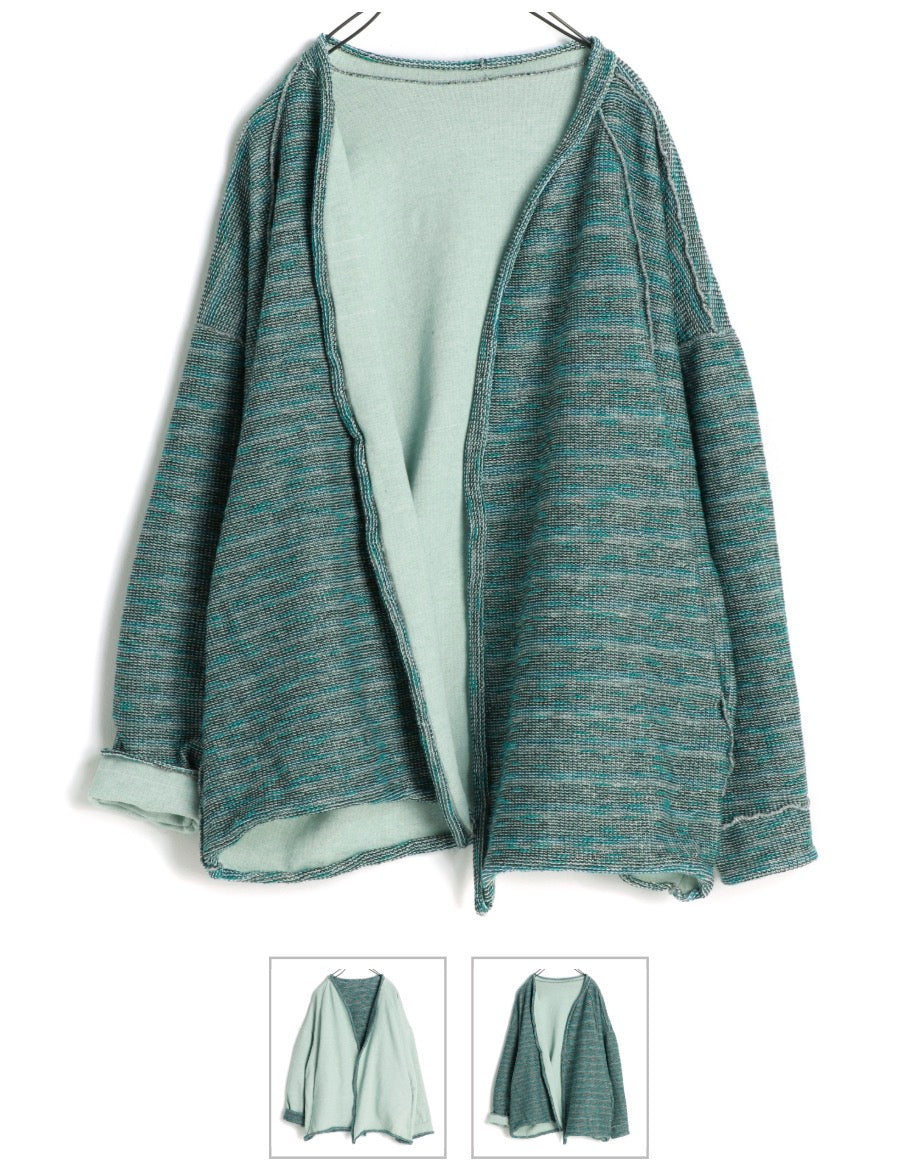 Tamaki Dub CA Reversible French Terry Cotton Cardigan