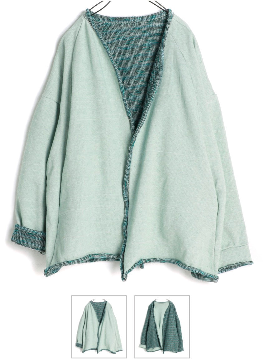 Tamaki Dub CA Reversible French Terry Cotton Cardigan