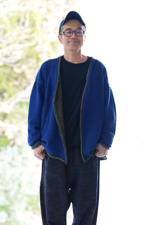 Tamaki Dub CA Reversible French Terry Cotton Cardigan