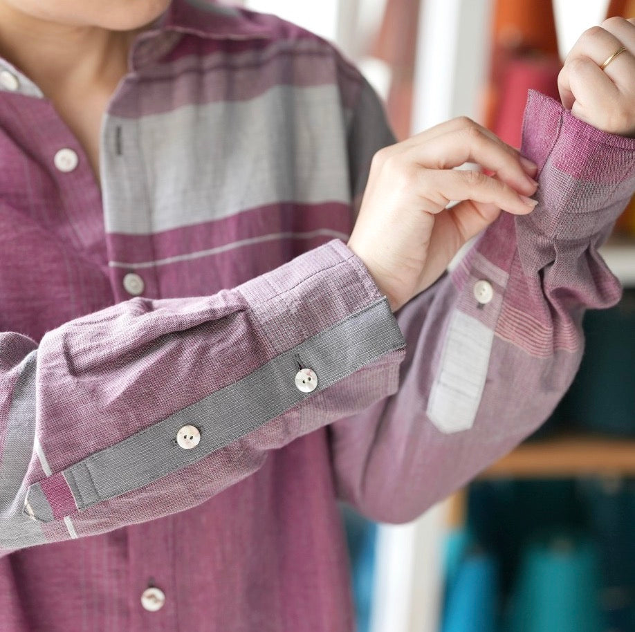 Button Down Shirt -Long Sleeve in Organic Cotton by Tamaki-Niime