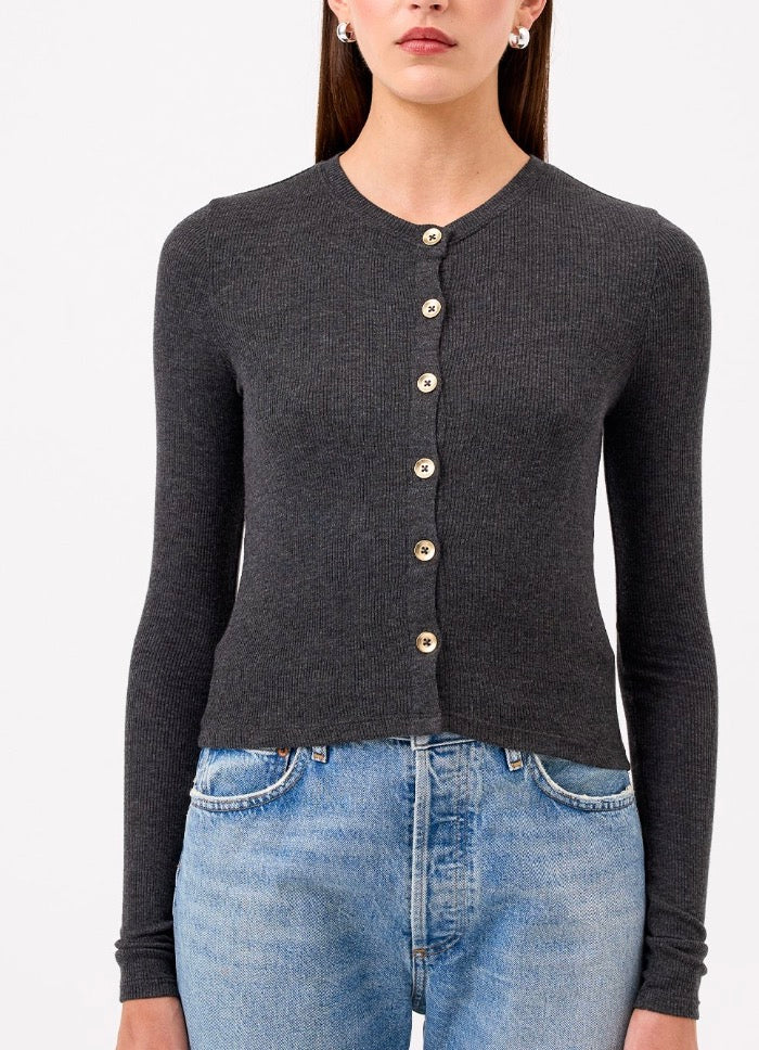 Marnina Micro-Ribbed Sweater by Goldie in Heathered Charcoal