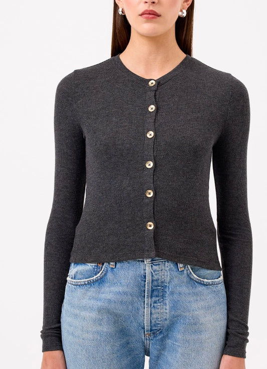 Marnina Micro-Ribbed Sweater by Goldie in Heathered Charcoal