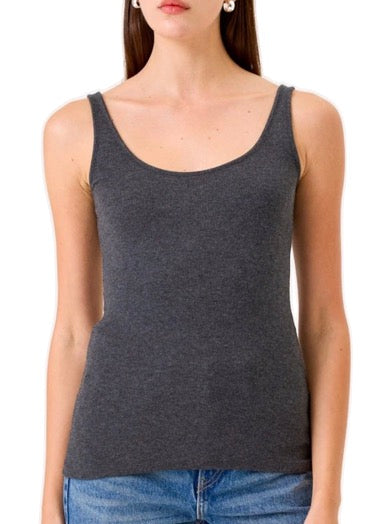 Ribbed Fitted Stretch Modal Plant Based Tank Top by Goldie