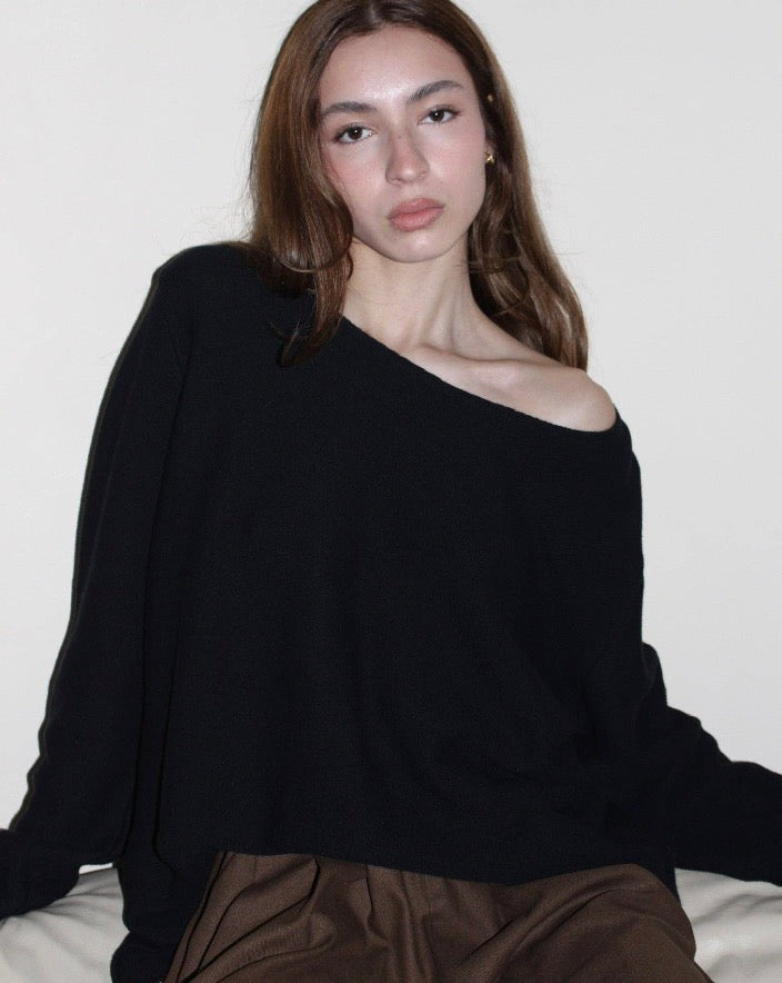 Calli Cotton Seed Stitch Top: Free FIt Size in Onyx or Natural