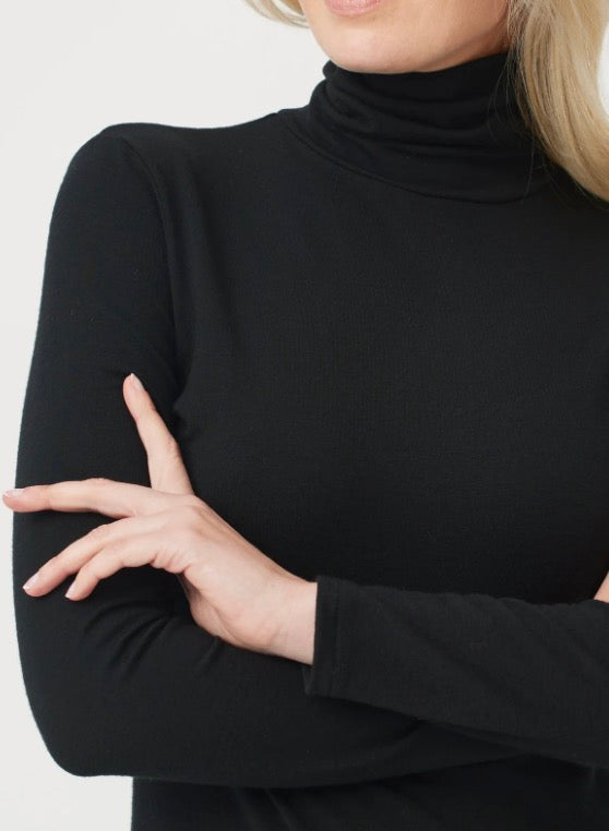 Washable Merino Roll Neck Long Sleeve from New Zealand-Deep Graphite Grey