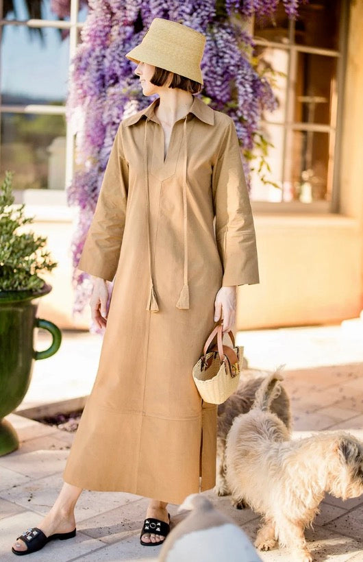 Maeve Maxi Dress in Cotton Poplin - Classic Camel