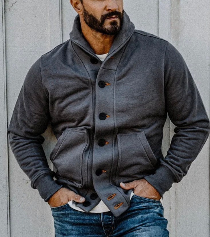 Mens Coastal | 14oz 100% Cotton French Terry Cardigan