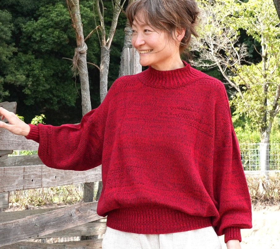 Mock Merino Cotton Tsuki Sweater