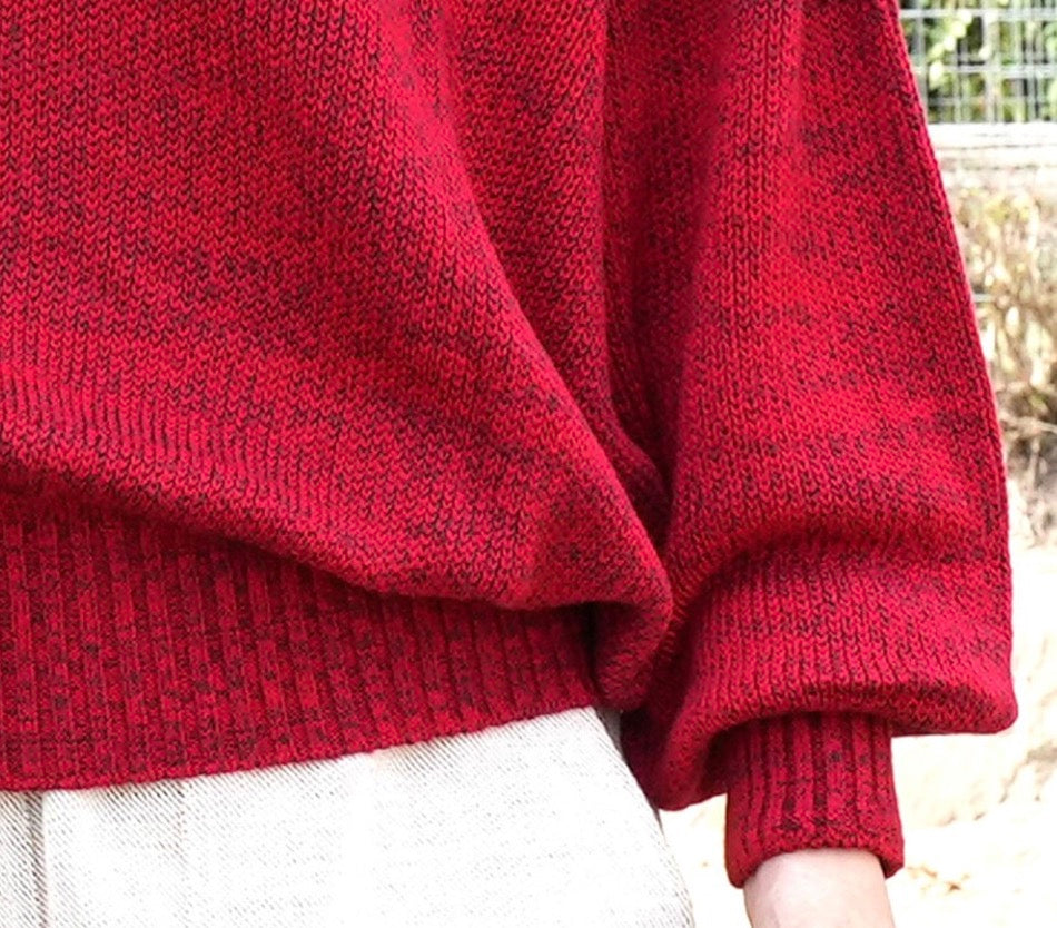 Mock Merino Cotton Tsuki Sweater