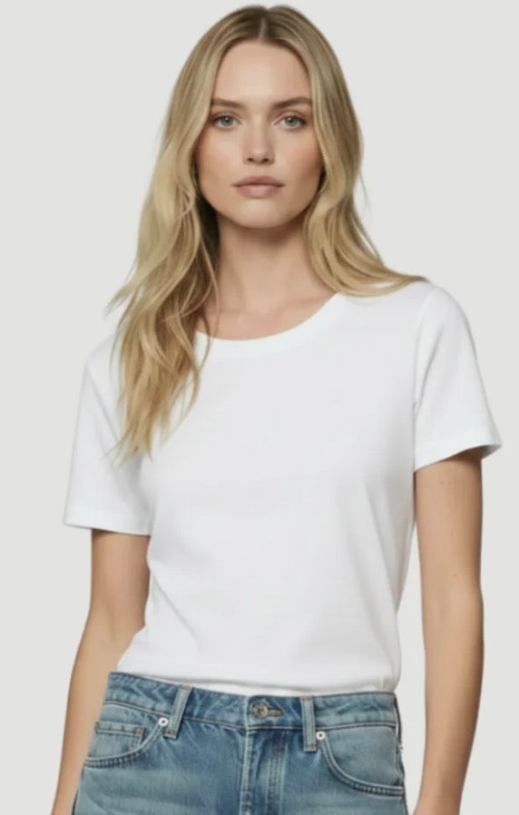 Organic Silk Touch Cotton Tee in Snow