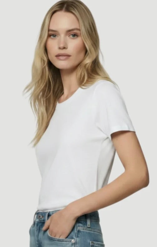 Organic Silk Touch Cotton Tee in Snow